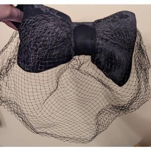 Vintage Union Made Velvet Headband with Net